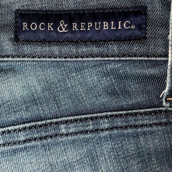 Rock & Republic Berlin Mid Rise Skinny Jeans in Distressed Blue Wash Women’s 6 - Picture 8 of 12